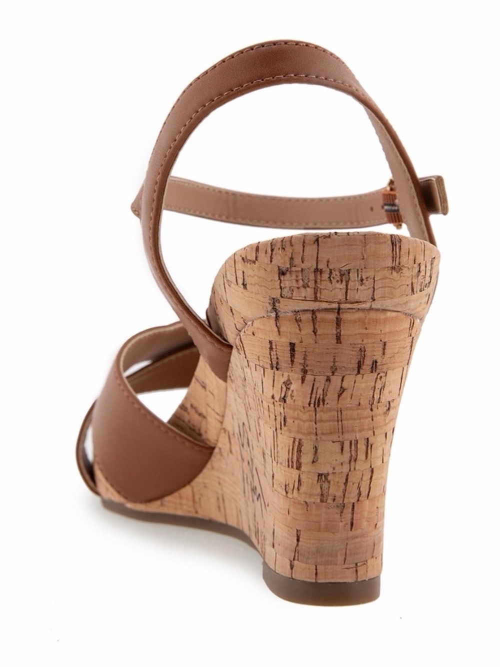 AEROSOLES Tan Cork Wedge Slingback Sandal - Picture 2 of 7